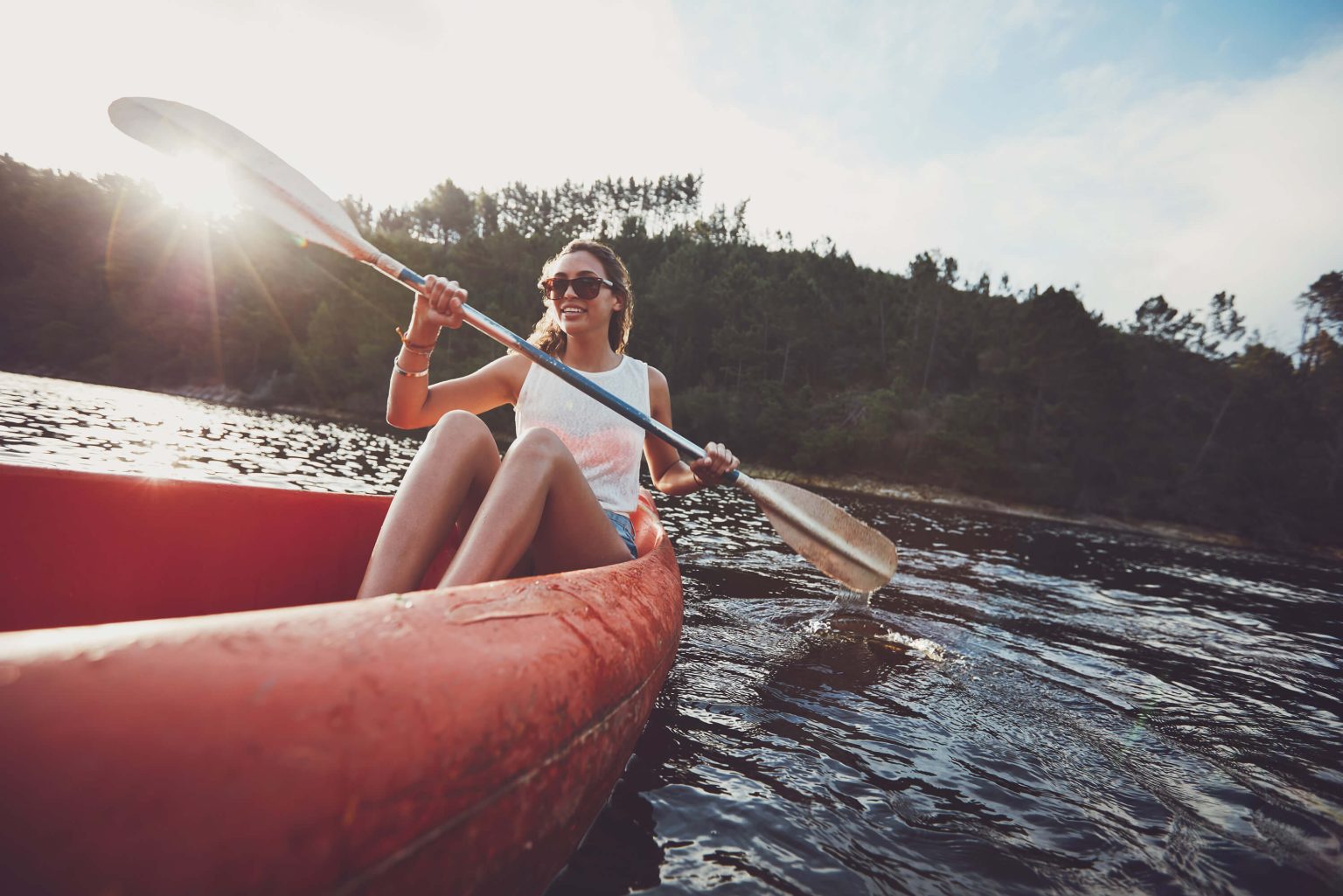 Canoeing on the water at Walnut Hills Family Campground
