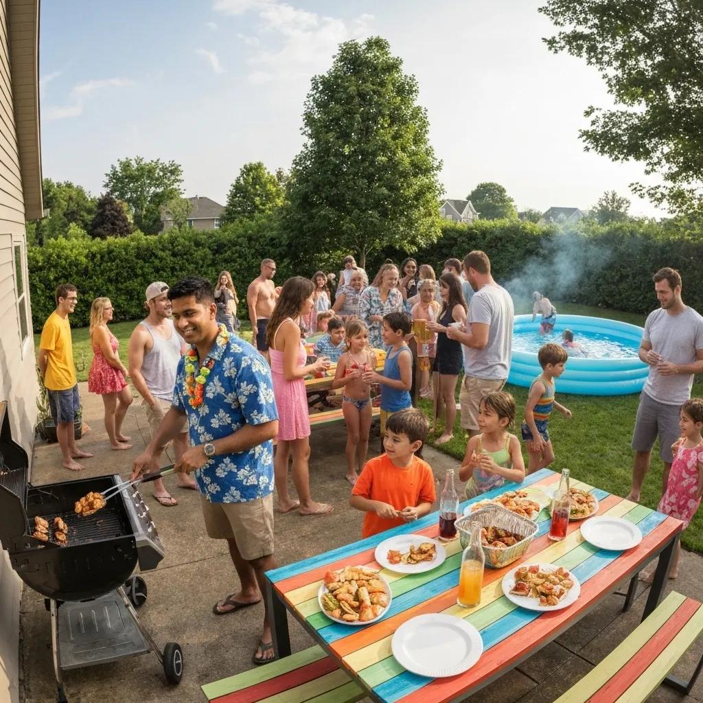 Family enjoying seasonal camping in Ohio with RV and outdoor setup