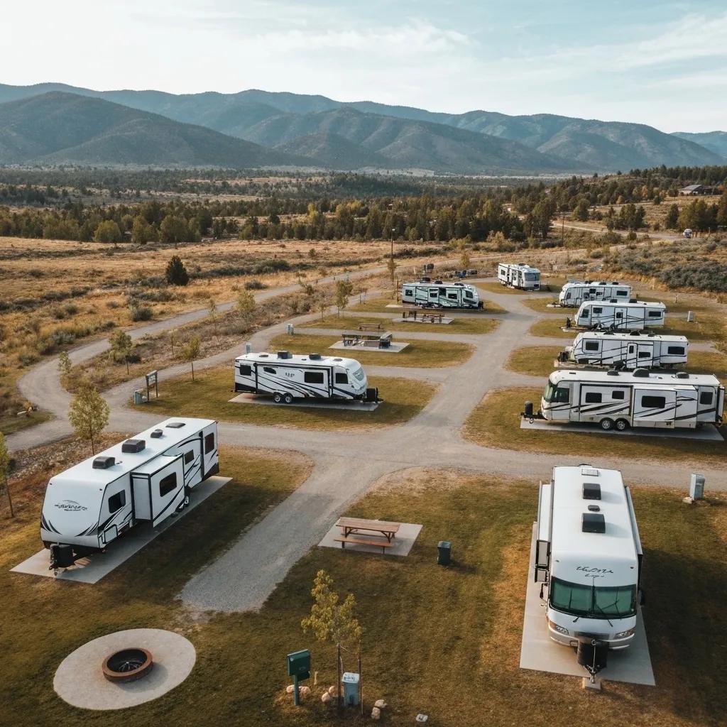 A clean and spacious RV site with full hookups at an Ohio campground