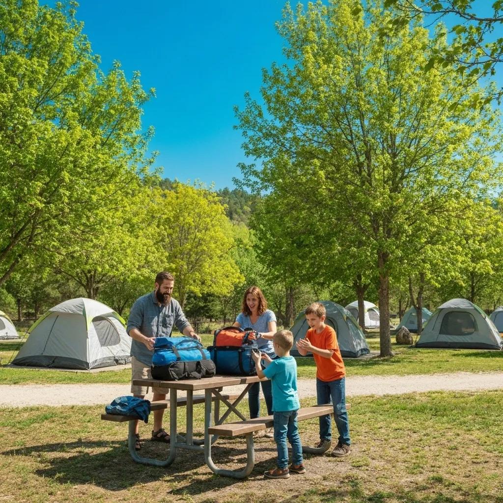 Family-friendly campground near I-80 with spacious tent sites and children playing