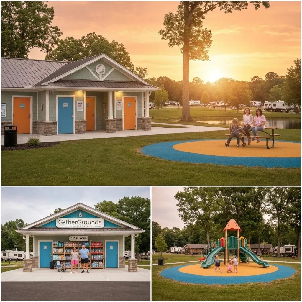 Clean and well-maintained family-friendly amenities at GatherGrounds Resorts