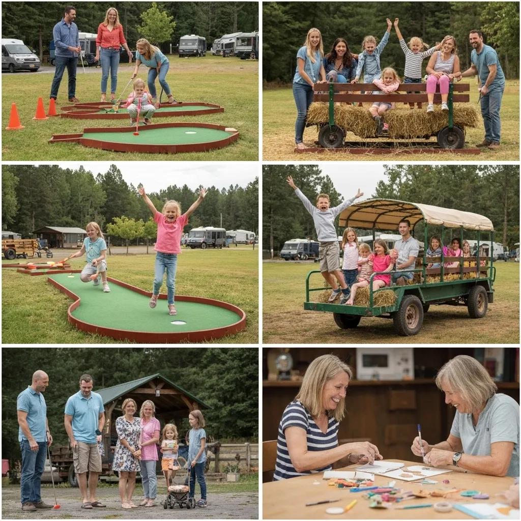Laughter and joy fill the air as families participate in activities and events at Ridge Ranch Campground.