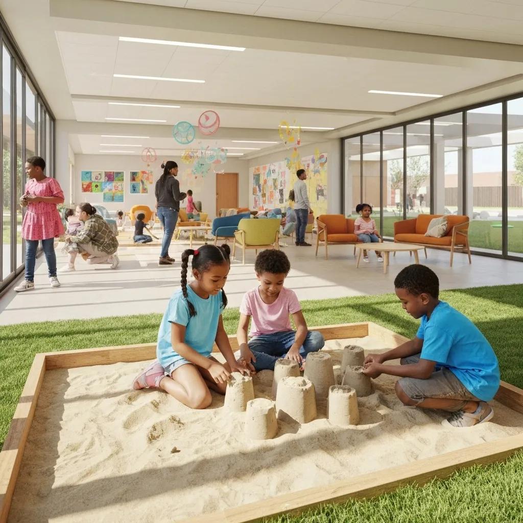 Families enjoying outdoor activities at Walnut Hills Family Campground, featuring swimming, relaxation, and camping setups