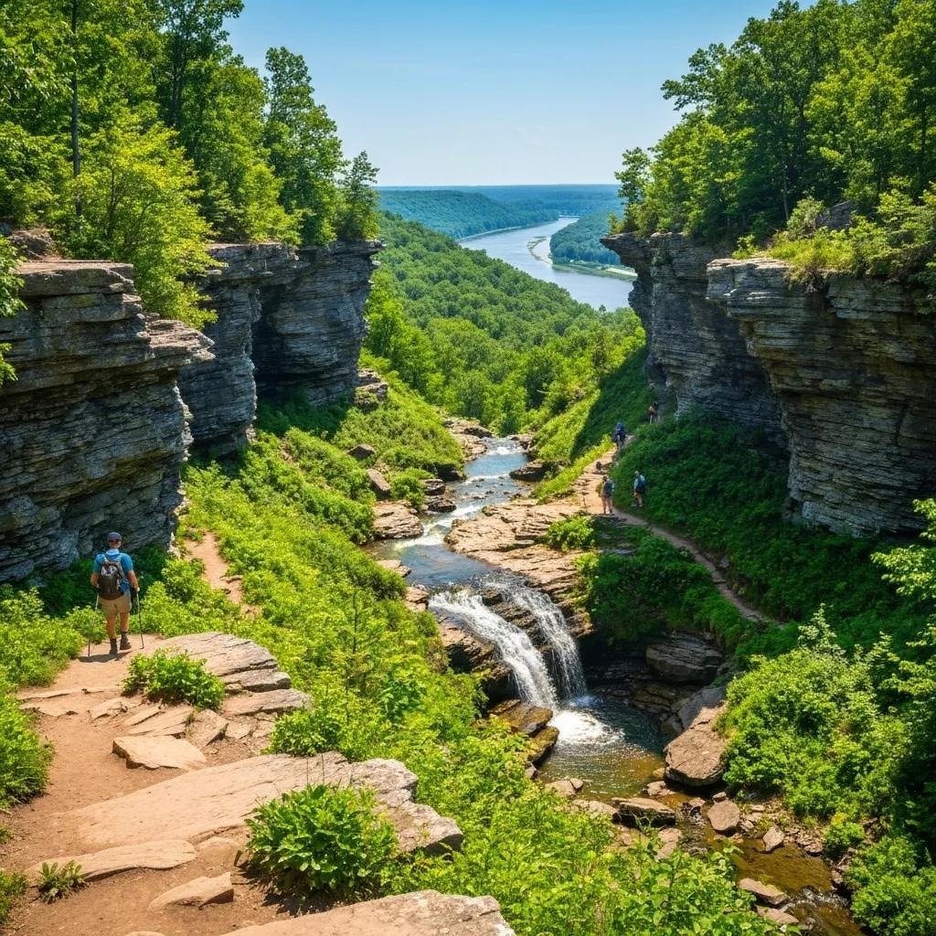 Explore the stunning natural beauty of Hocking Hills State Park, Ohio, with its captivating hiking trails and cascading waterfalls
