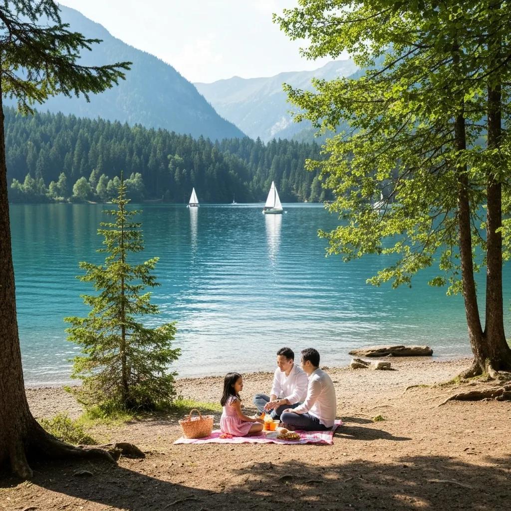 Children enjoying activities at Ridge Ranch Campground, like the playground and fishing pond