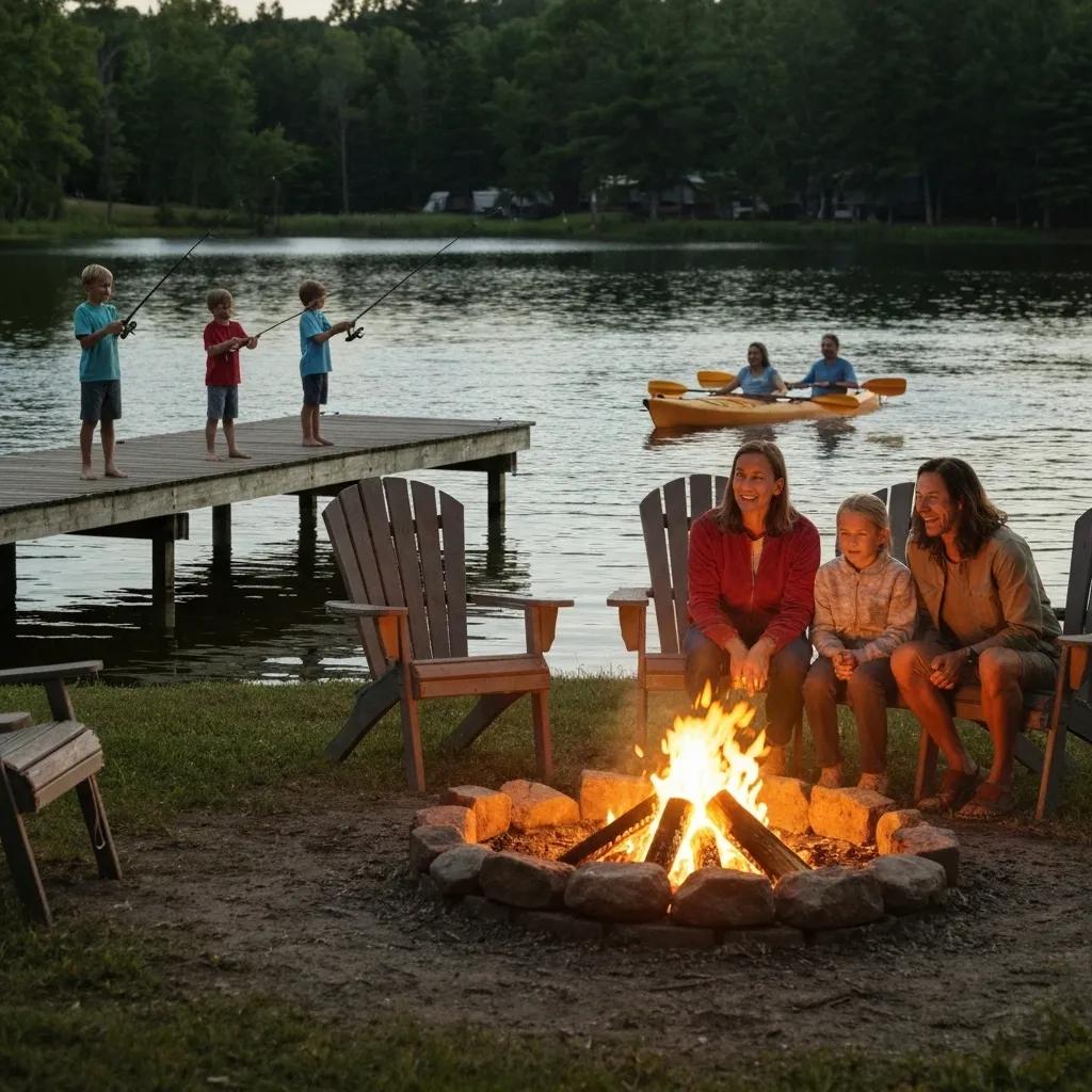 Families participating in various fun activities at a campground