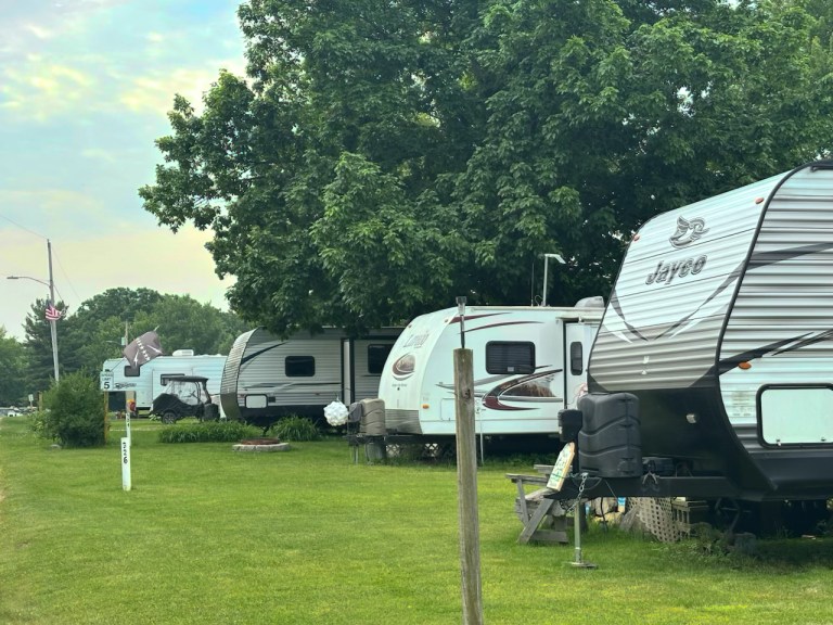 Seasonal RV sites at The Oaks Campground