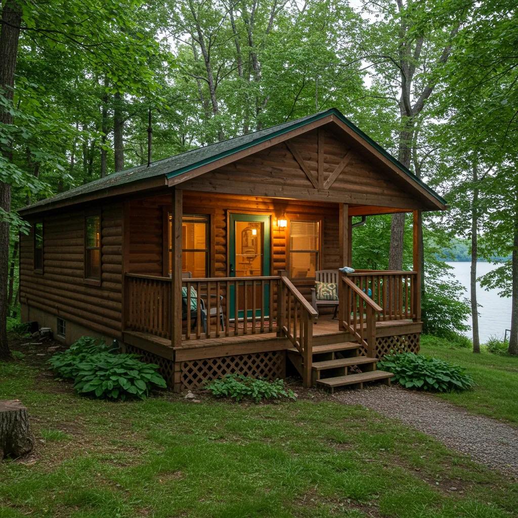 Stylish glamping pods in Michigan campground, combining luxury and nature