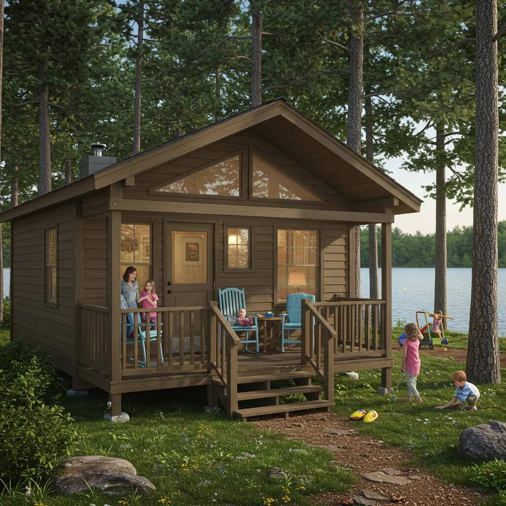 Luxury glamping cabin with upscale amenities in a natural setting, enhancing camping experiences