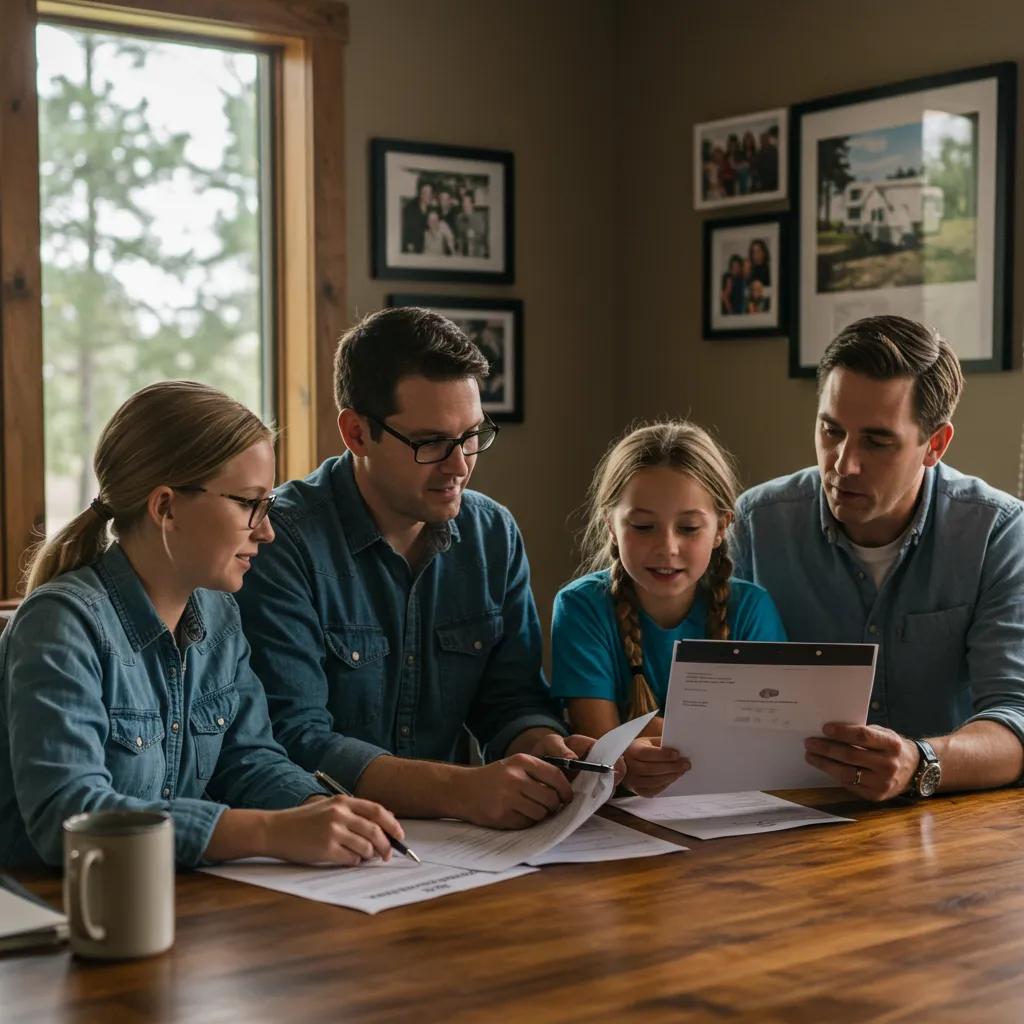A family team collaborating in an office, representing trust and personal commitment in campground acquisitions