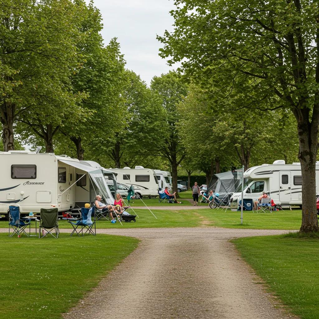 A picturesque campground with families enjoying outdoor activities, representing the essence of campground ownership and broker services.