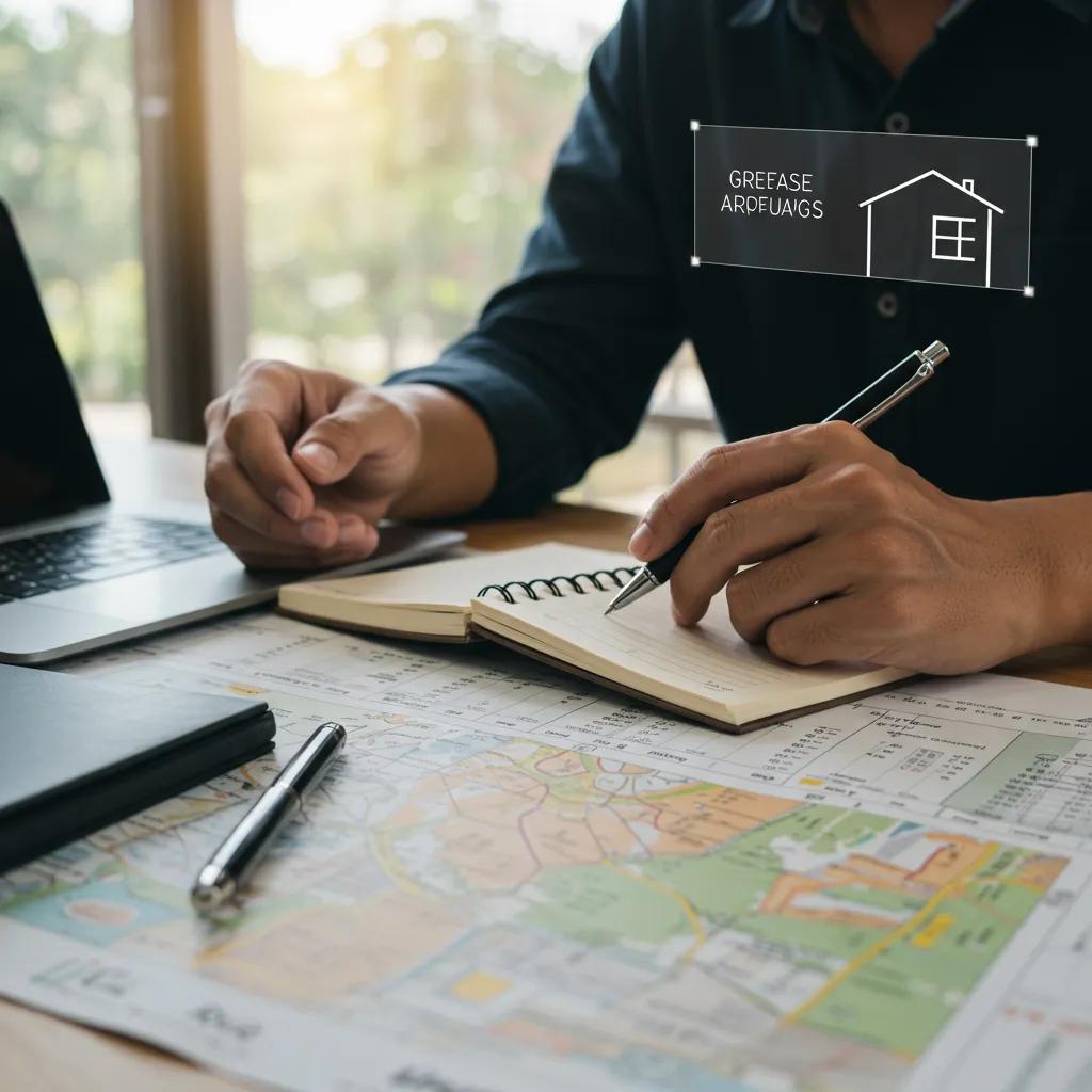 A real estate appraiser analyzing campground properties on a laptop, illustrating the comparable sales approach.