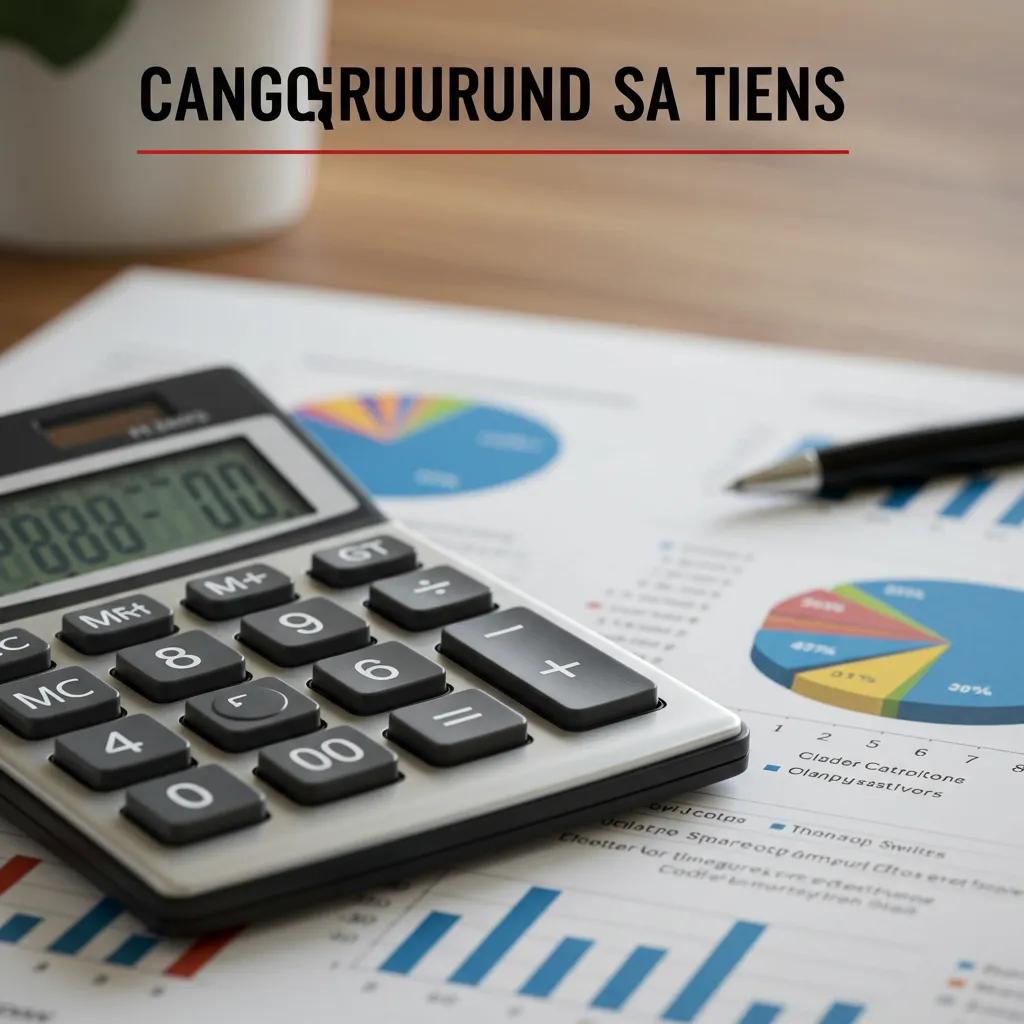 Calculator and financial documents representing campground valuation methods and financial analysis