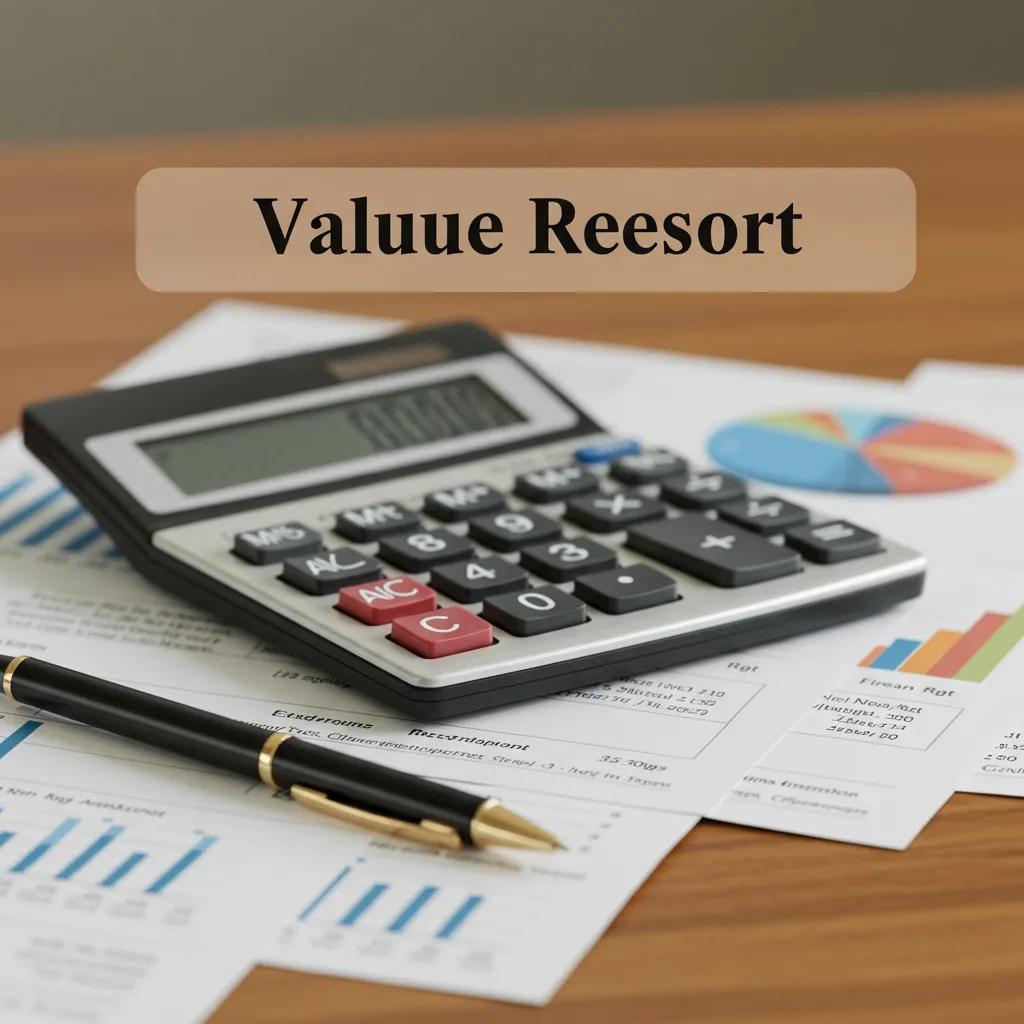 Calculator and financial documents representing RV resort valuation metrics