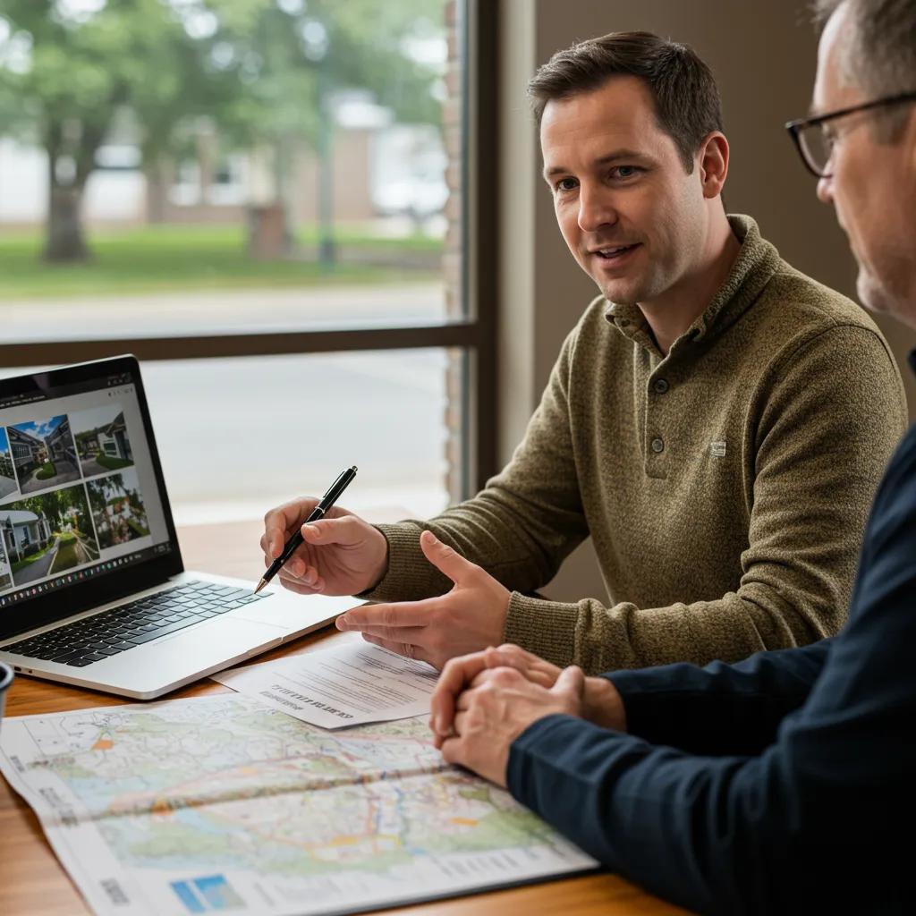 Campground broker consulting with a seller about property options