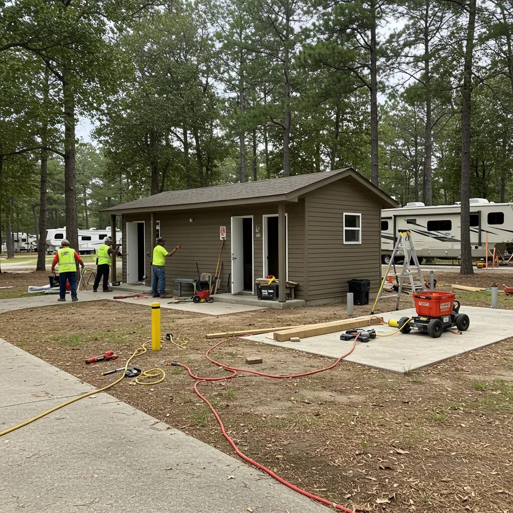 Campground renovations in progress, showcasing improvements to facilities and the importance of modernization