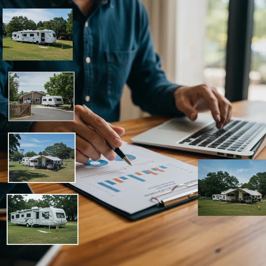 Campground valuation expert analyzing financial documents and metrics