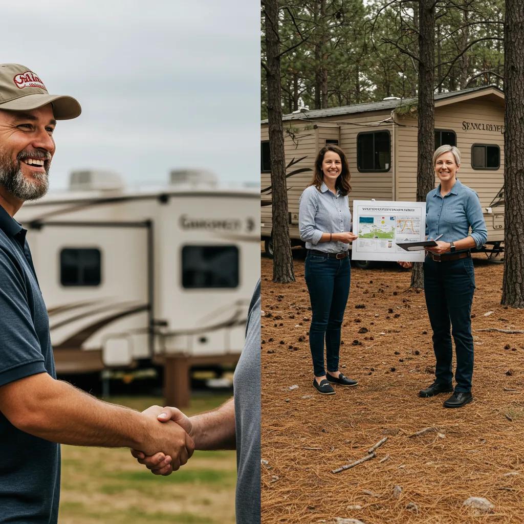 Contrasting scenarios of direct sale and brokered sale for campgrounds