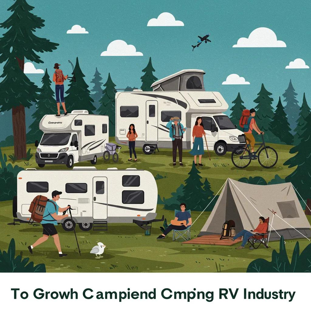 Diverse group enjoying outdoor activities, highlighting growth in camping and RV industry trends