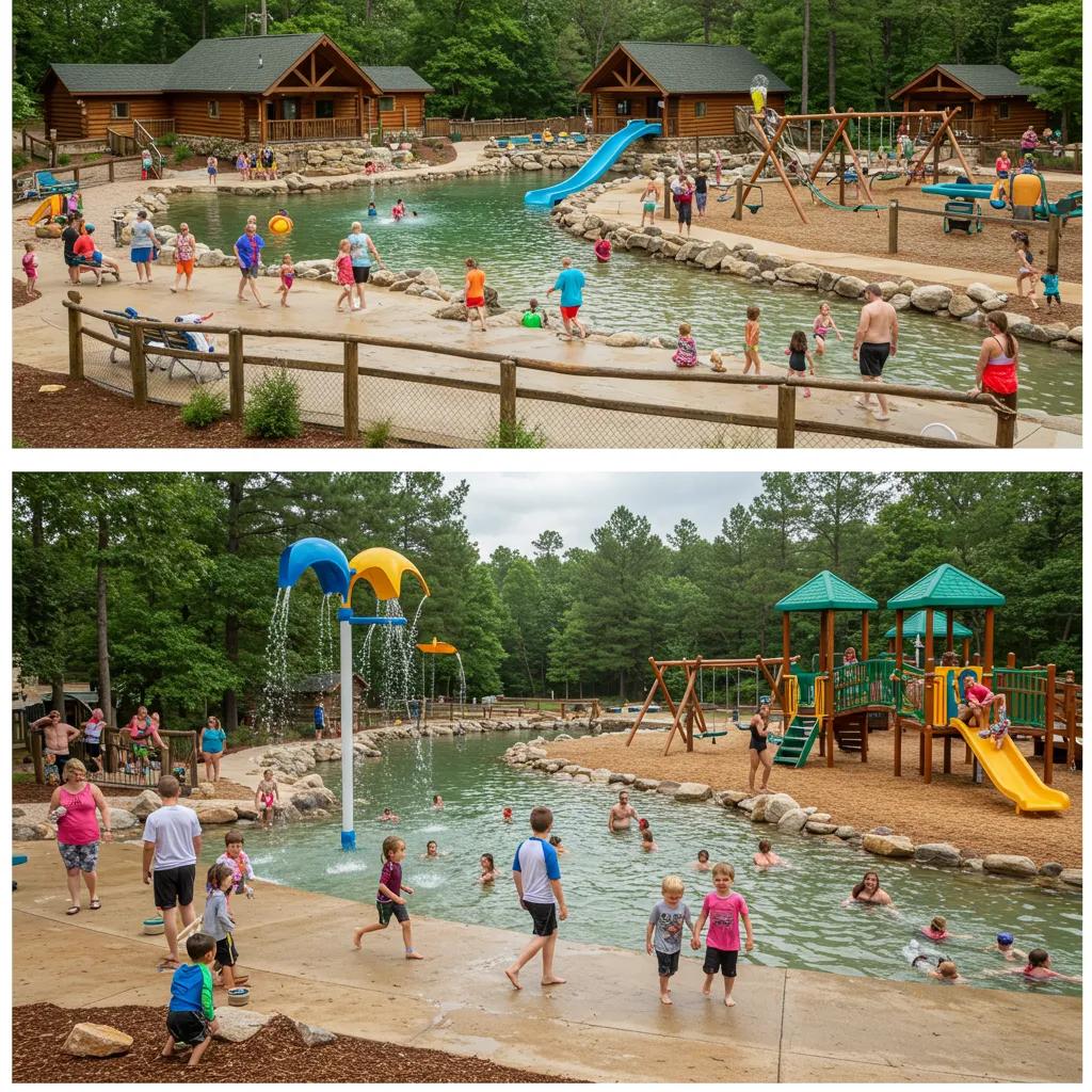 Families delighting in Walnut Hills' amenities, including a vibrant water park and engaging playground, underscoring family-focused luxury