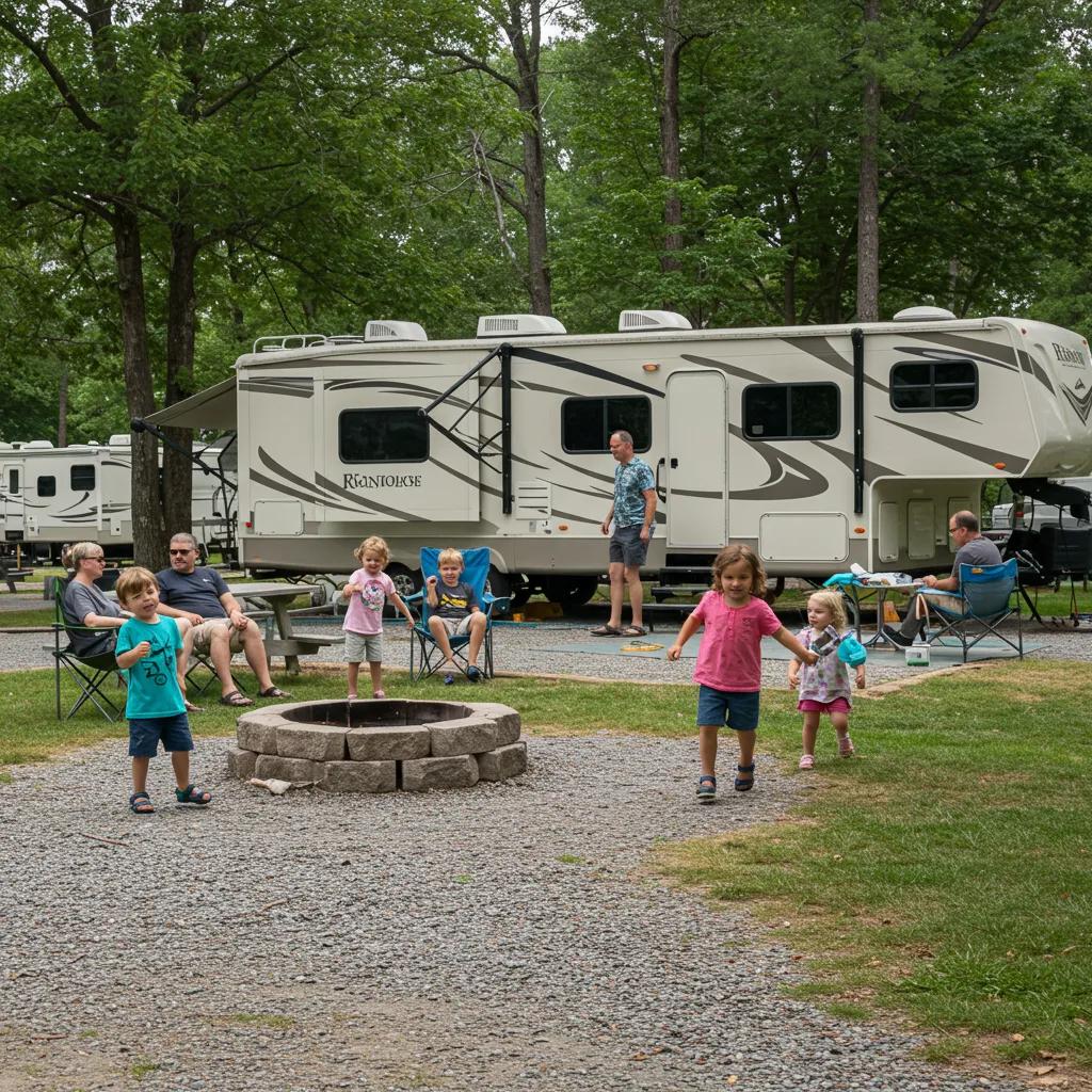 Family enjoying a campground experience, illustrating the importance of legacy preservation in RV park sales