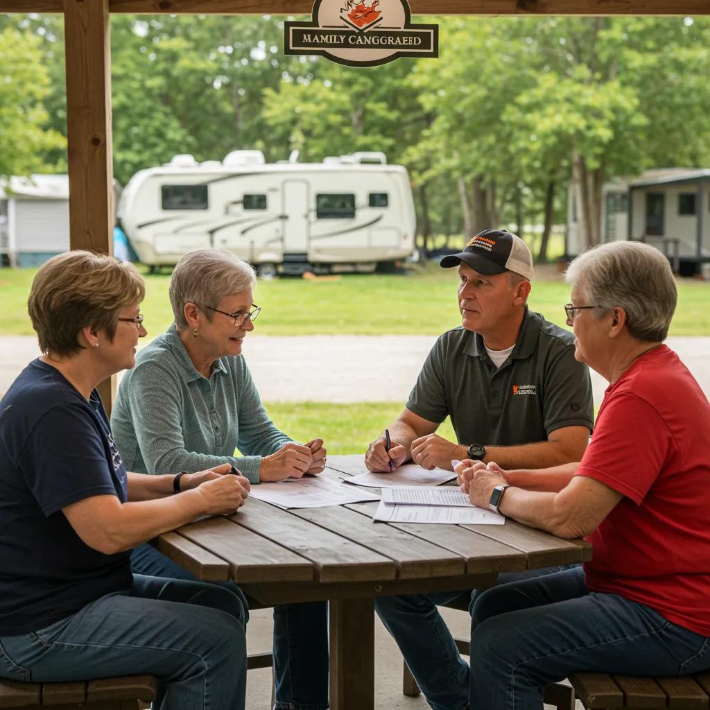 Family-owned campground discussion, illustrating direct sale benefits and personal connection