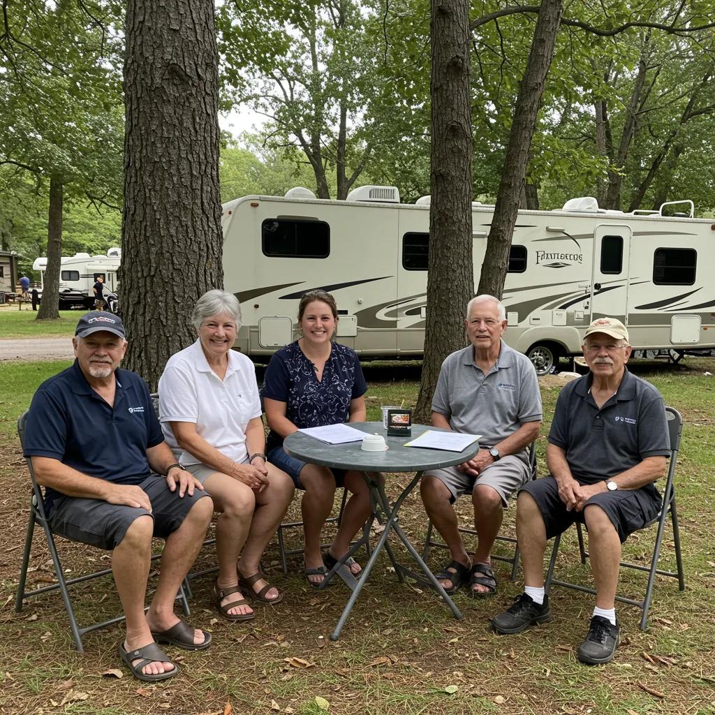 Family-owned campground interaction with potential buyers, highlighting direct acquisition advantages