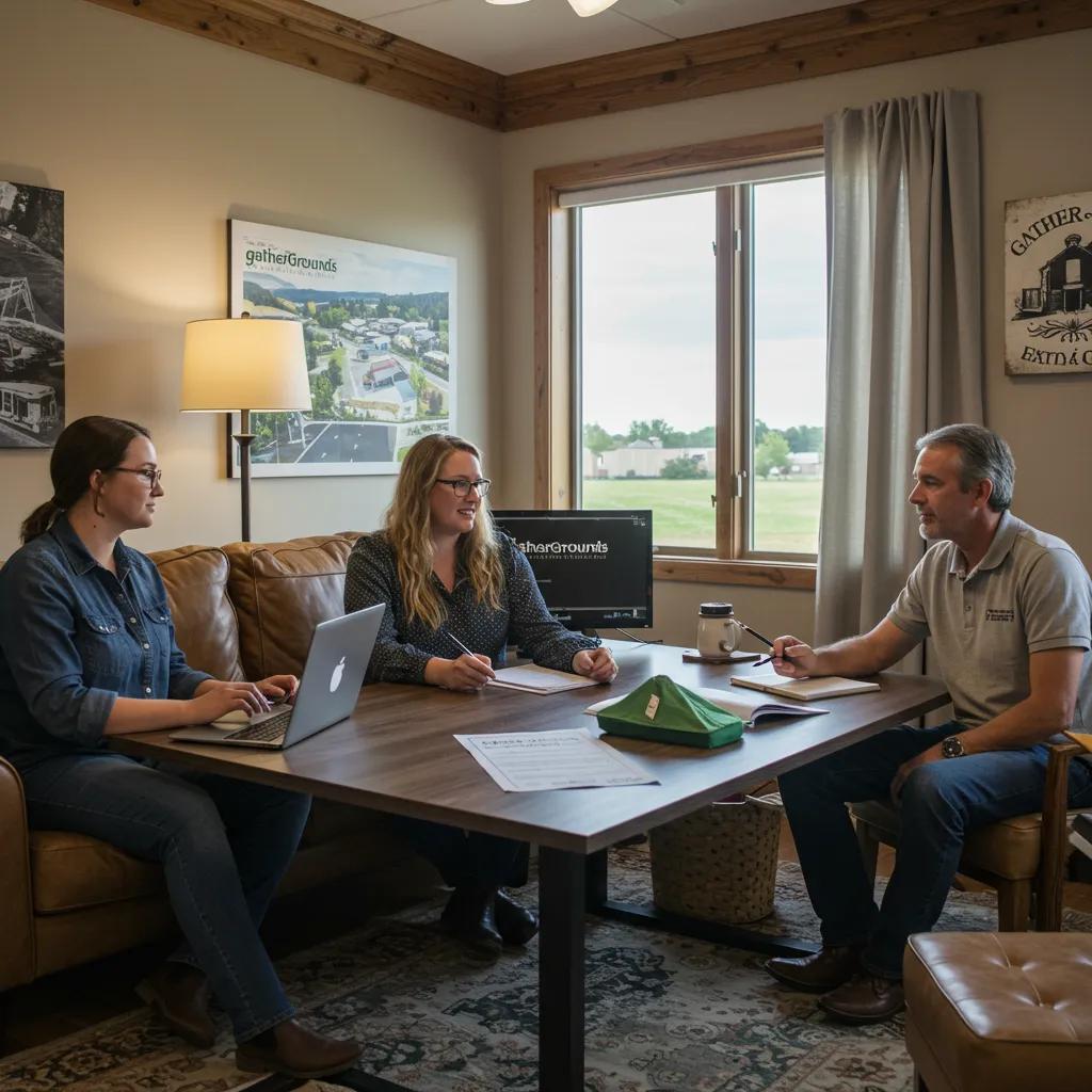GatherGrounds team discussing campground acquisition, emphasizing family values and legacy preservation