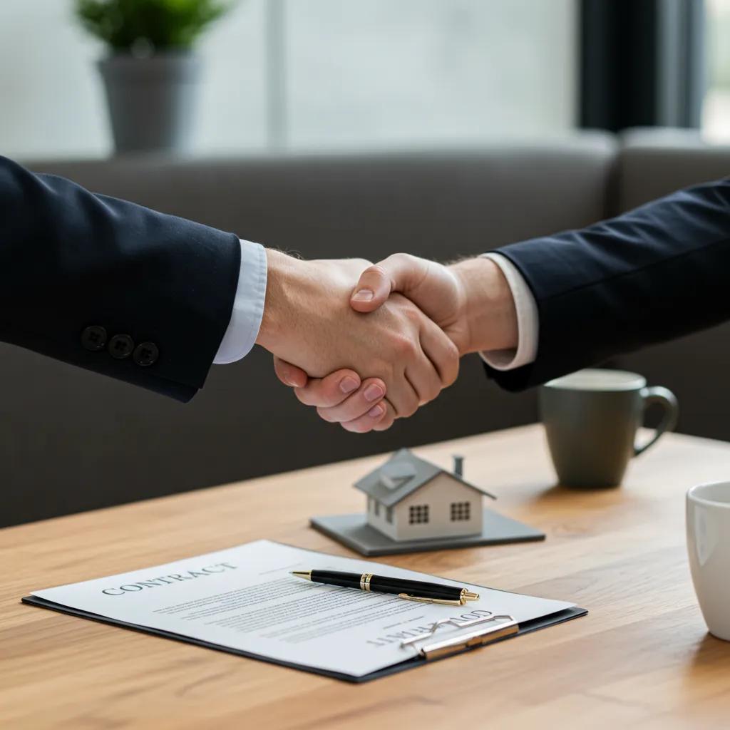 Hands shaking over a contract, symbolizing successful negotiation in campground sales