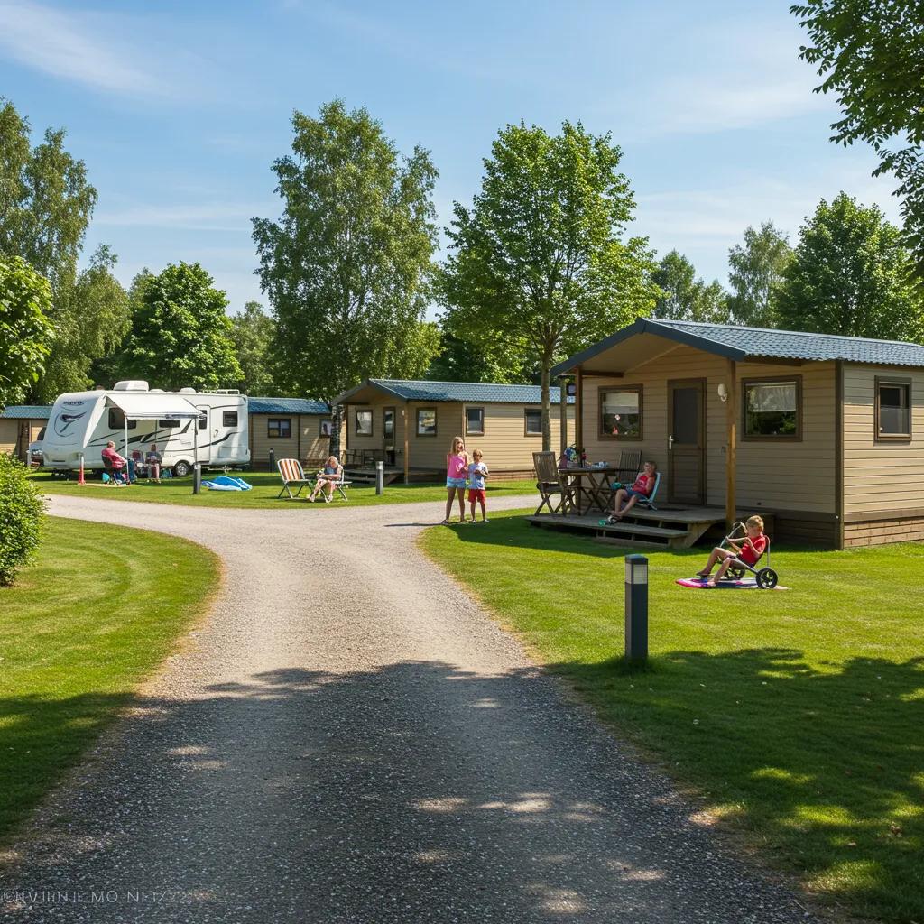 Inviting campground scene with families enjoying outdoor activities, highlighting the essence of campground sales
