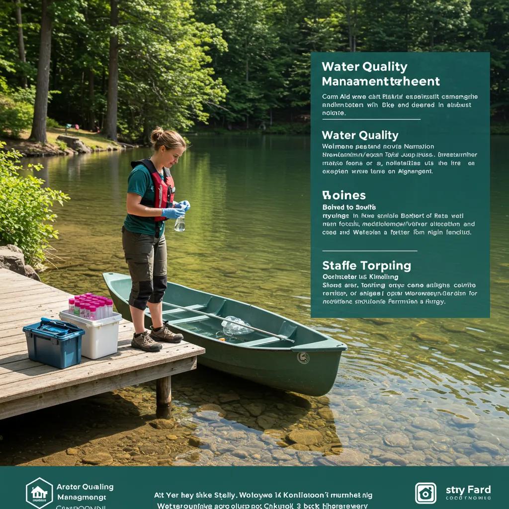 Staff member testing water quality at Ohio State Park campground, ensuring safety and cleanliness for visitors