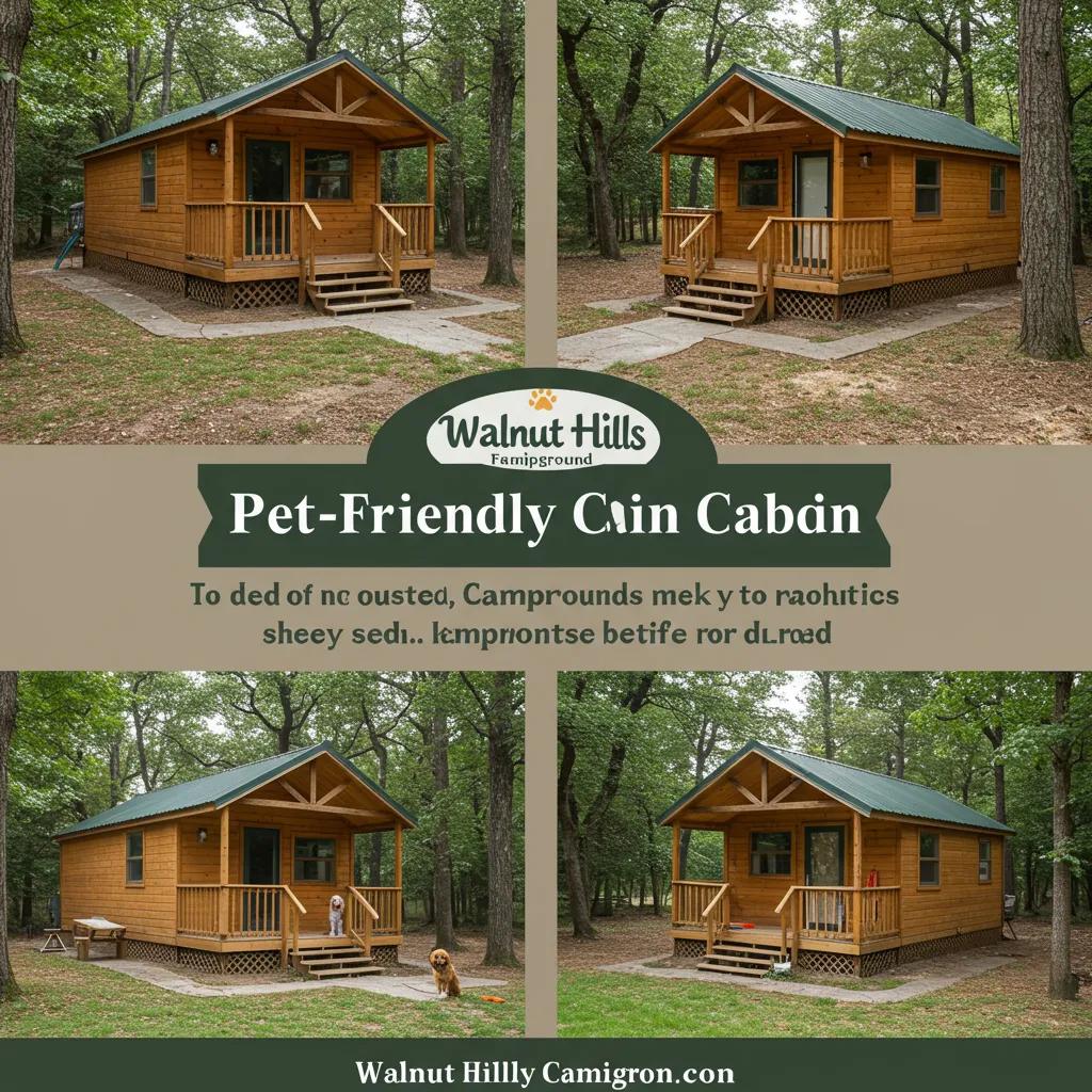 Variety of pet-friendly cabins at Walnut Hills Family Campground in Michigan