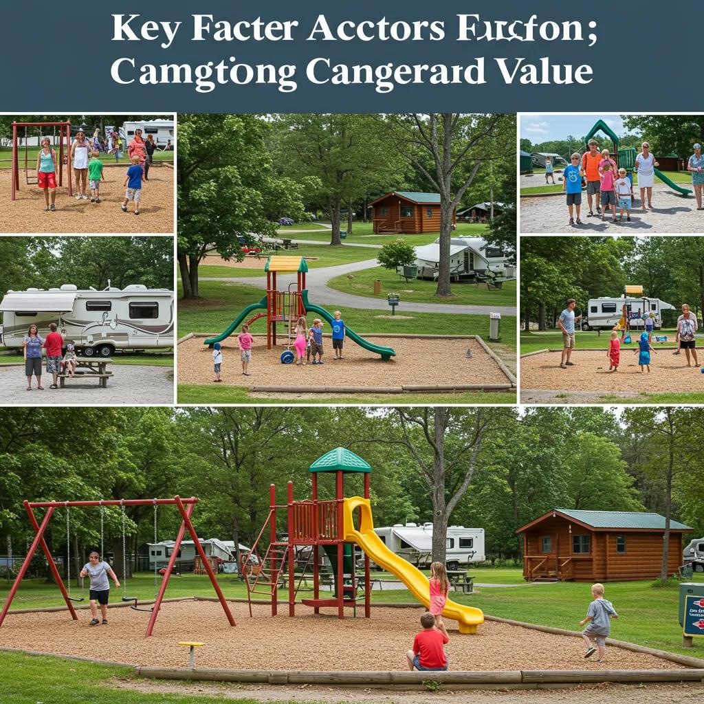 Vibrant campground scene highlighting amenities and families enjoying outdoor activities