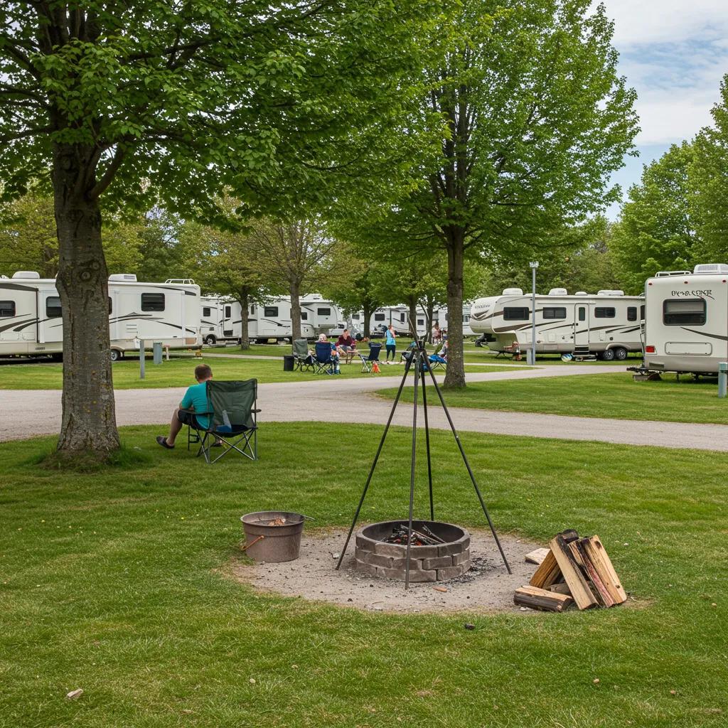 A picturesque campground with families enjoying outdoor activities, emphasizing the value of campground properties