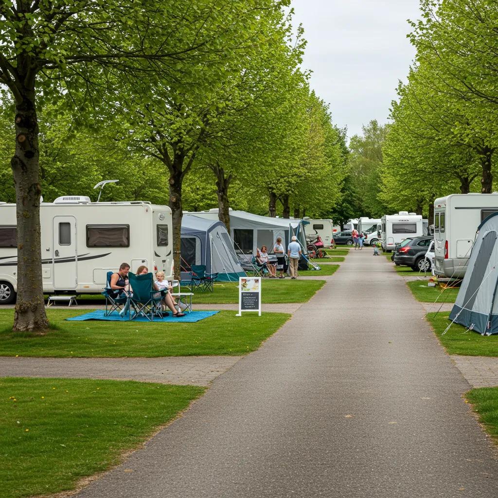 A picturesque campground with families enjoying outdoor activities, highlighting the benefits of campground brokers
