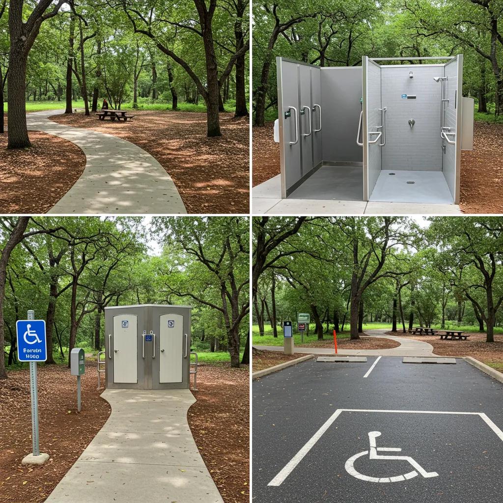 ADA-compliant campground features including accessible paths and restrooms