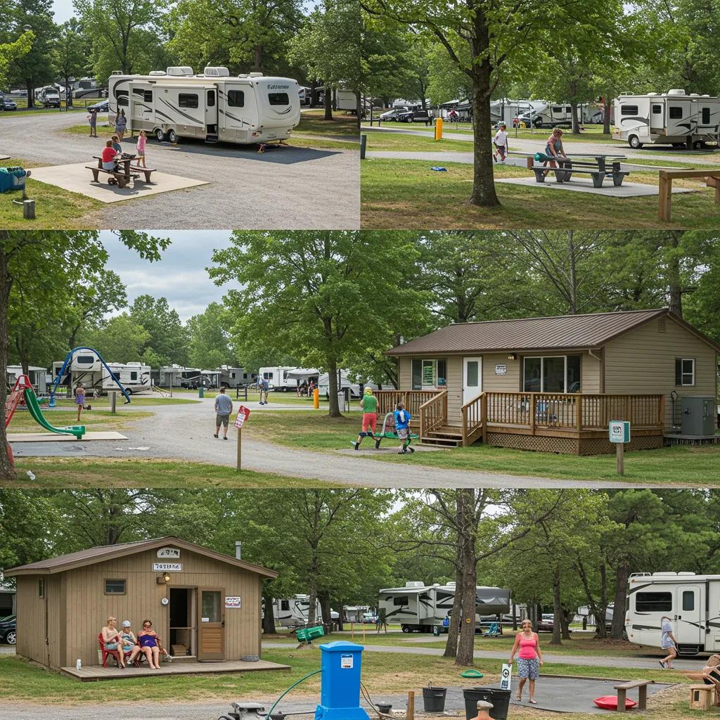 Campground amenities including full hookups and recreational facilities enhancing property value