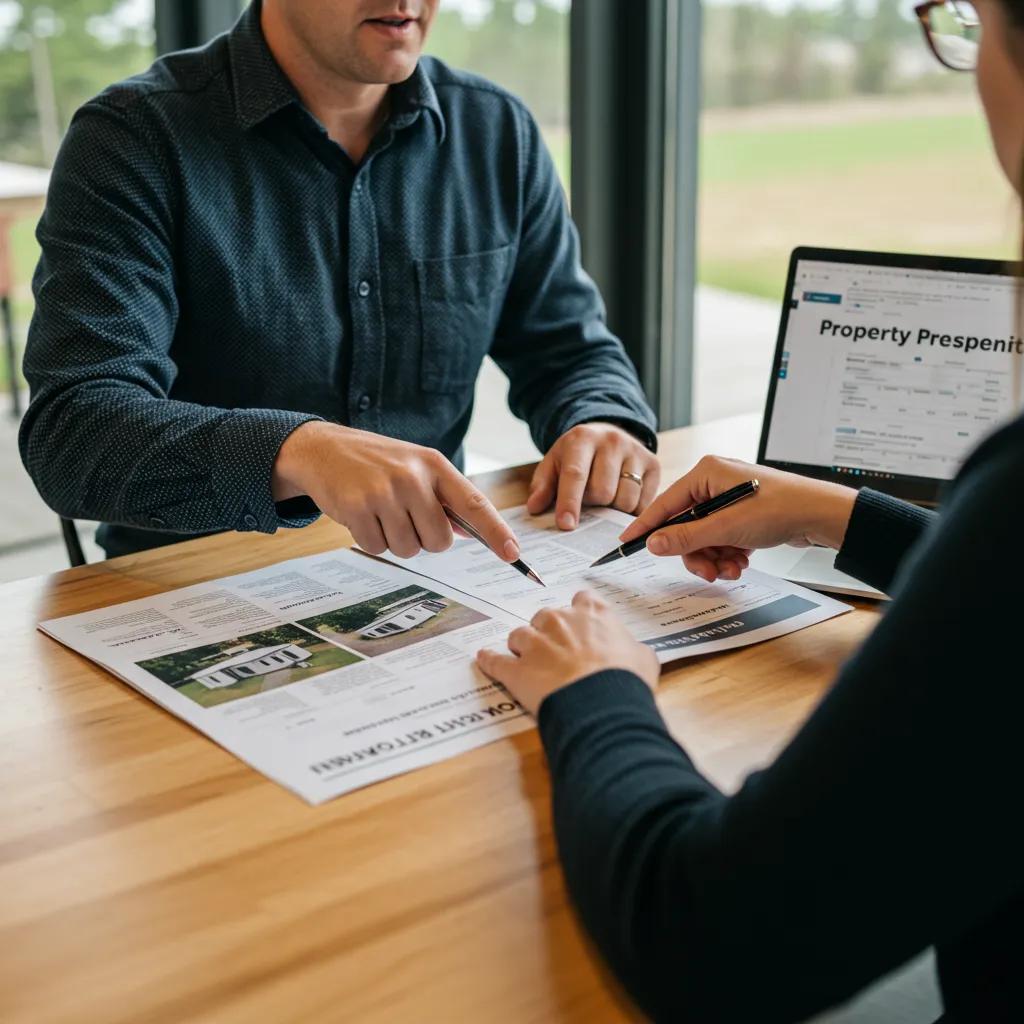 Campground broker discussing services with a client, highlighting professional engagement