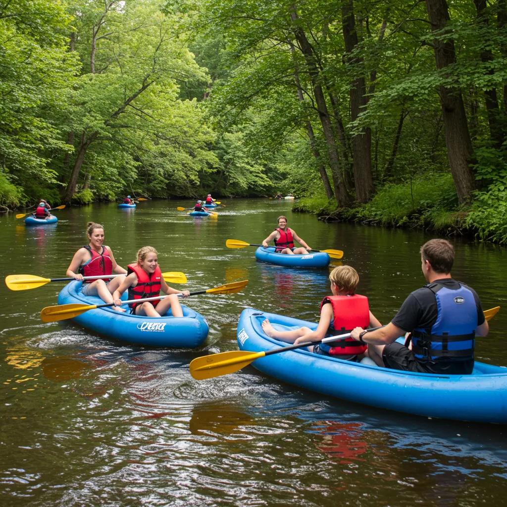 Family enjoying a river float trip as a unique outdoor experience