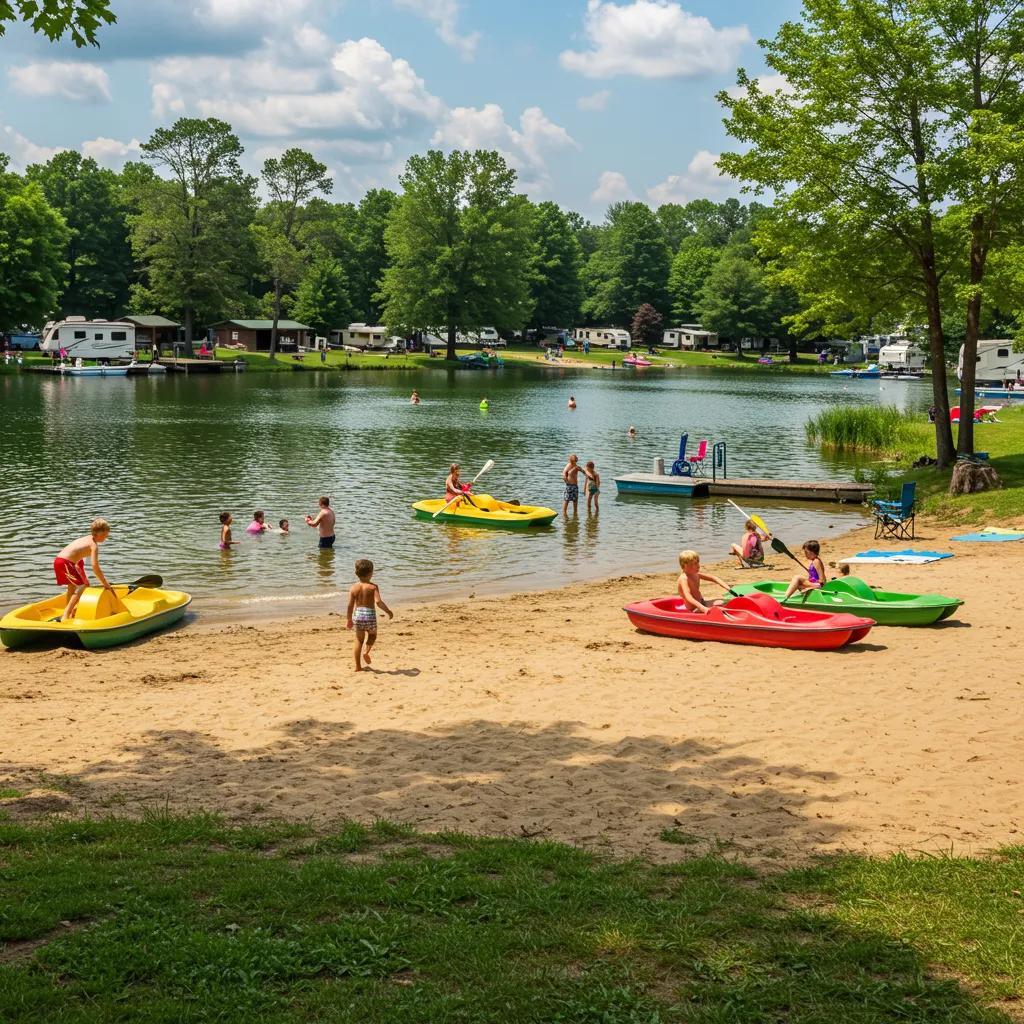 Family-friendly campground with lakefront views and activities in Ohio
