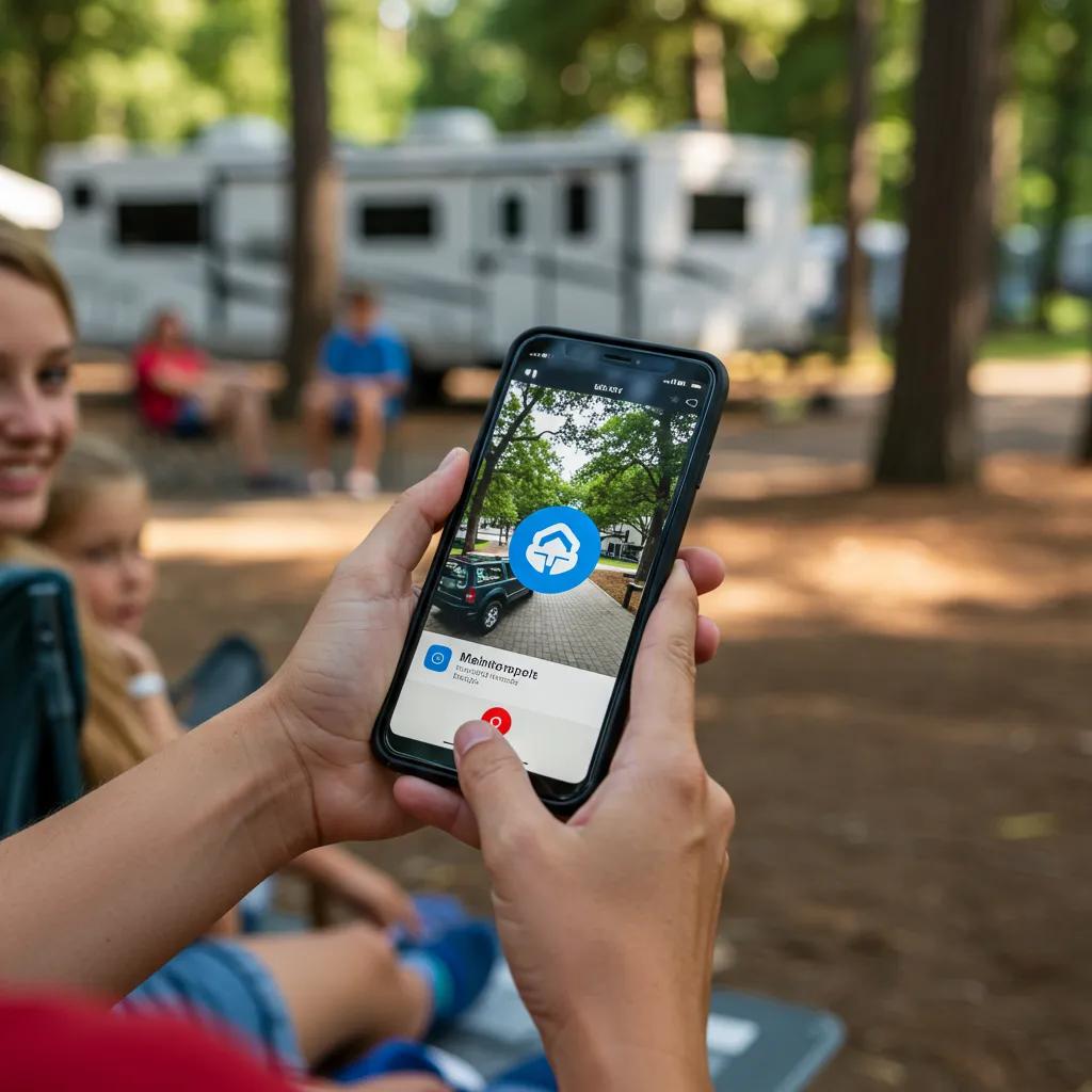 Family member reporting a maintenance issue at Walnut Hills Family Campground