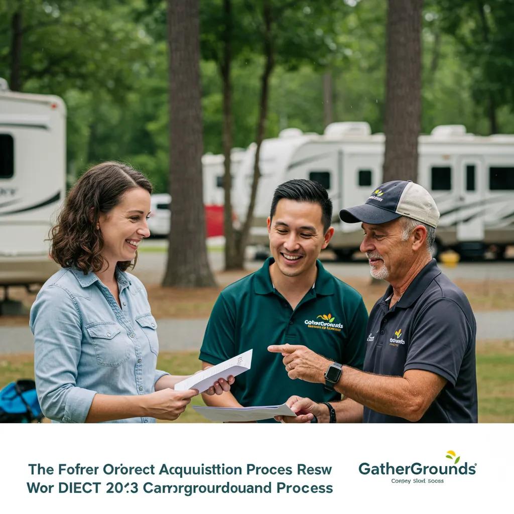 GatherGrounds representative discussing direct acquisition with campground owner