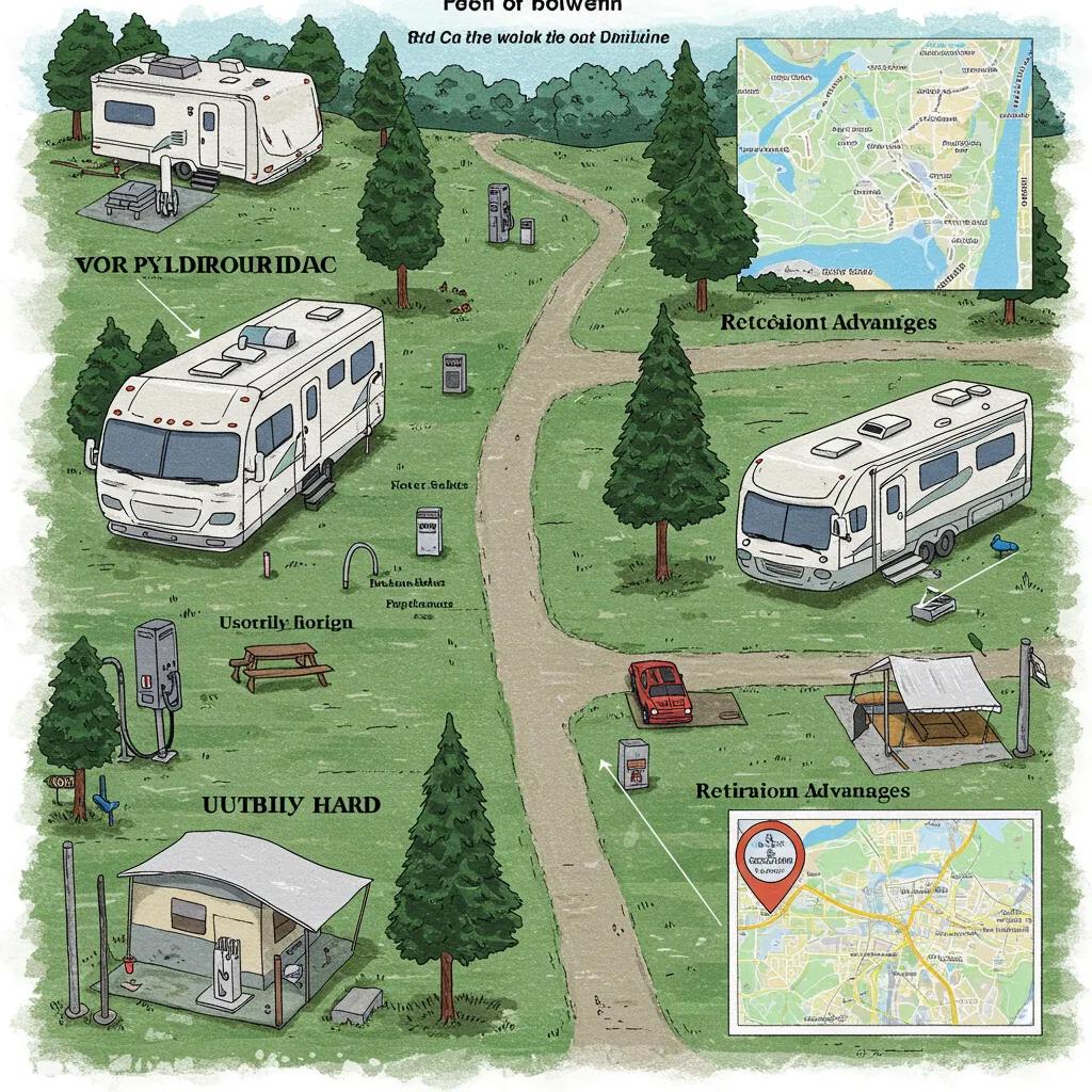 Key property-specific criteria for campground valuation including amenities and location features