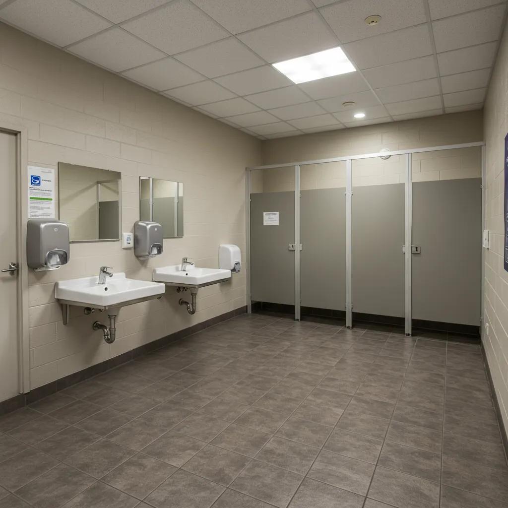 Modern restroom facilities at a campground with family-friendly features