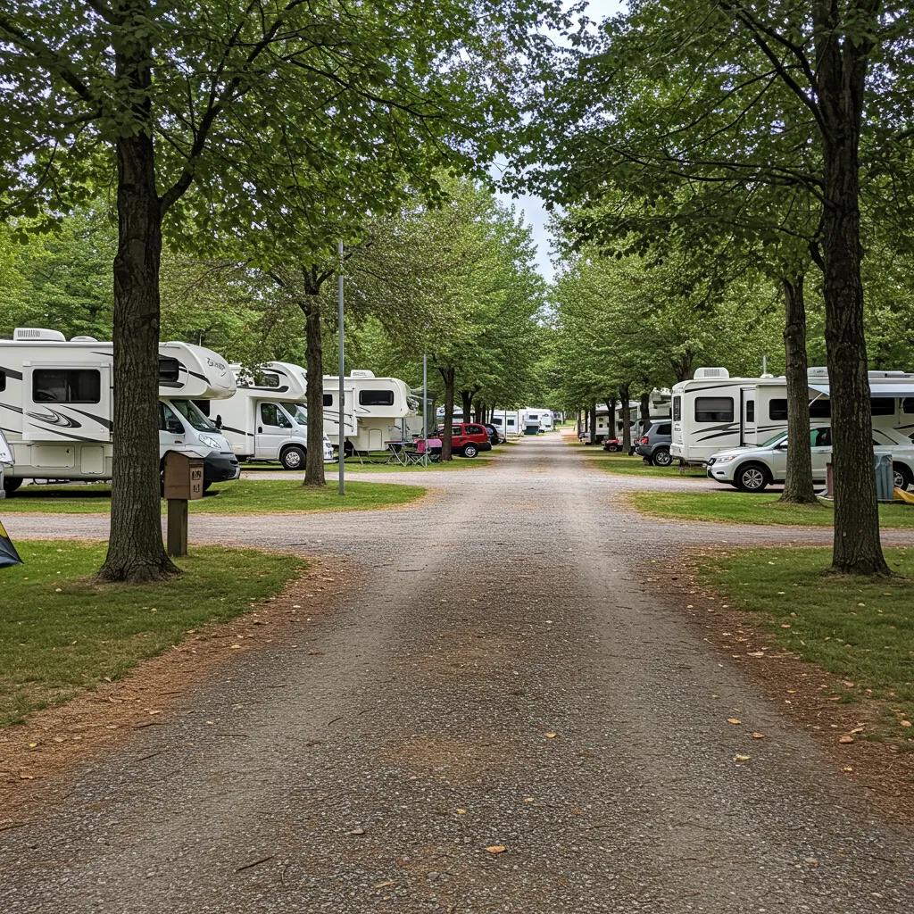 Scenic campground view with RVs and tents, representing the essence of campground real estate