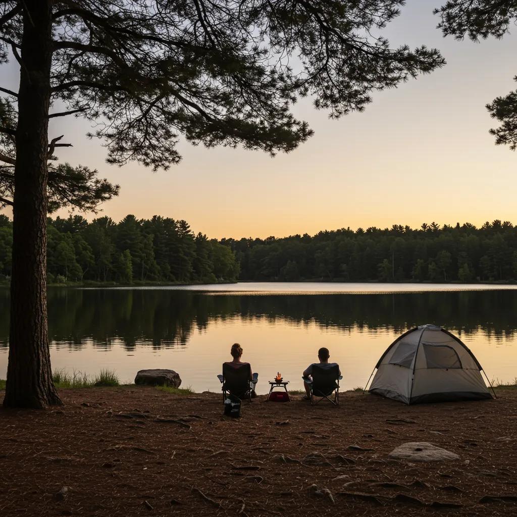 Secluded lakeside camping spot for solo travelers and couples in Michigan