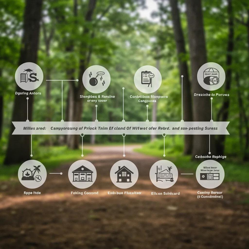 Visual representation of key milestones in the campground sale timeline