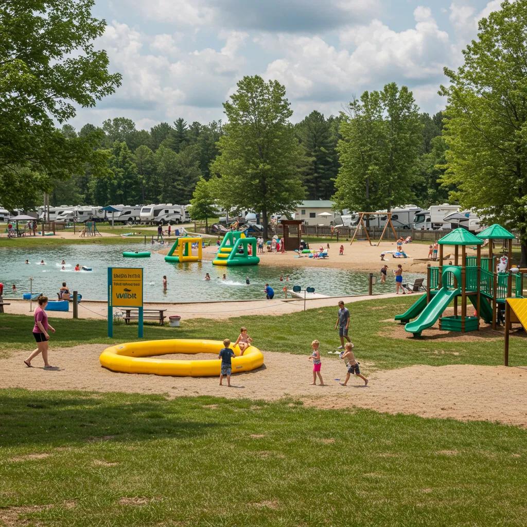 Walnut Hills Family Campground featuring family-friendly amenities like a water park and playgrounds