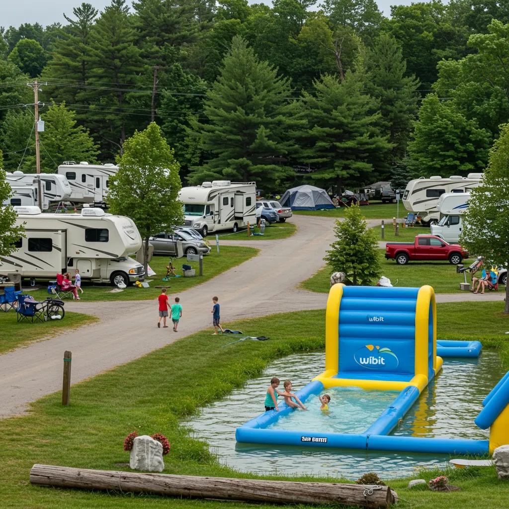 Walnut Hills Family Campground showcasing RV sites, tent areas, and family activities