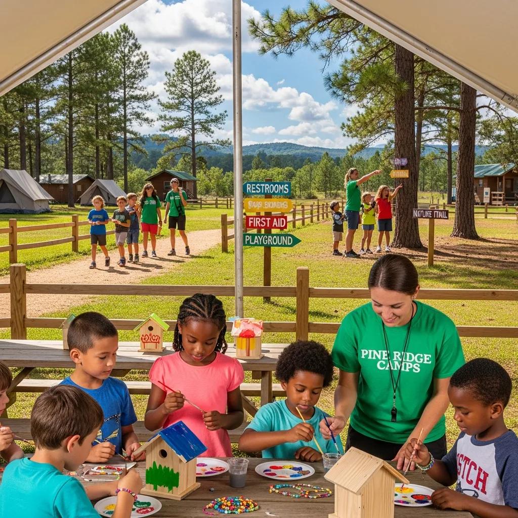 Children enjoying supervised activities at a family-friendly campground